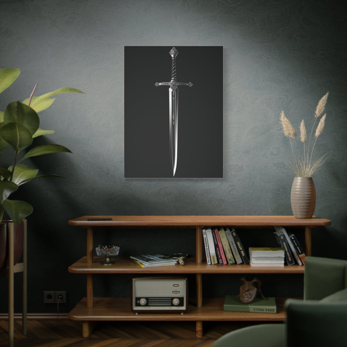 Medieval Dagger Canvas Print — Gothic Sword Wall Art, Matte Stretched 1.25"