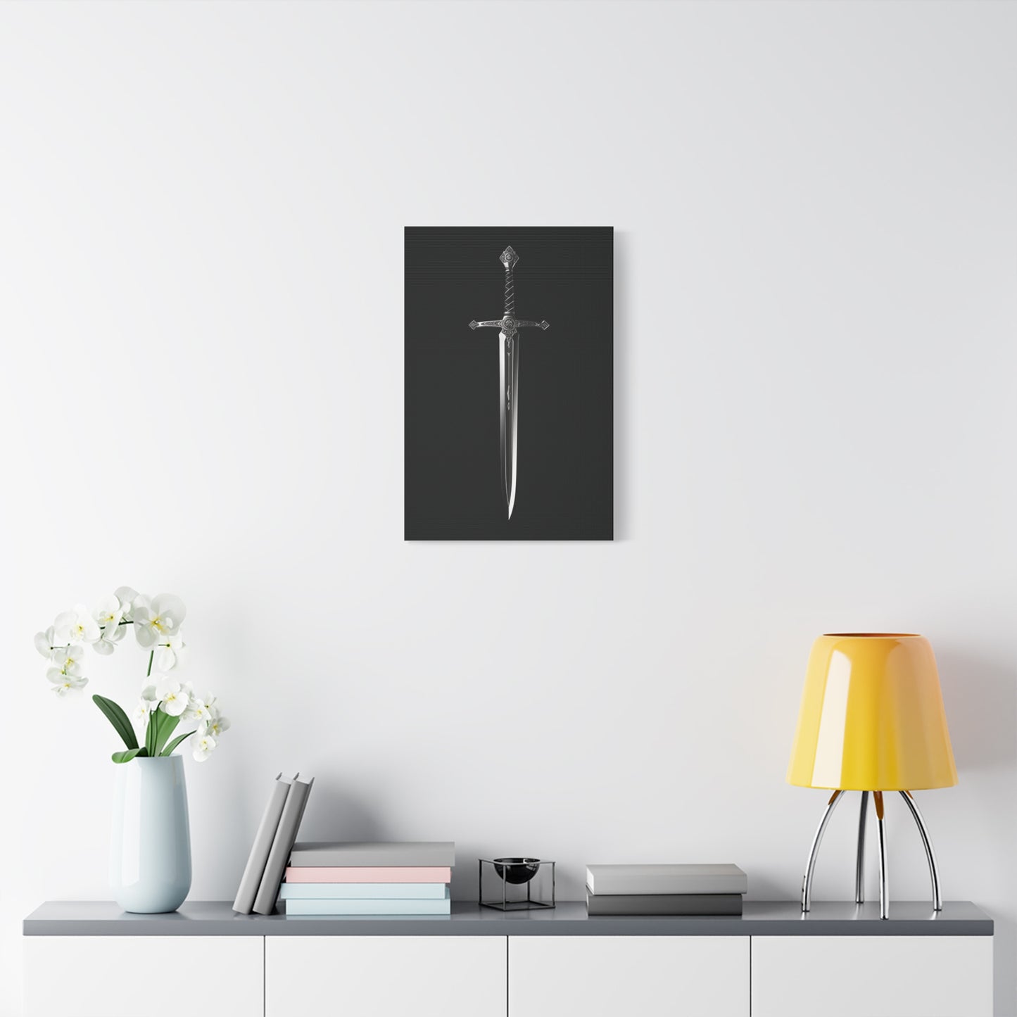 Medieval Dagger Canvas Print — Gothic Sword Wall Art, Matte Stretched 1.25"